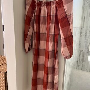 BELIZE plaid dress with tie - size 0 - never worn
